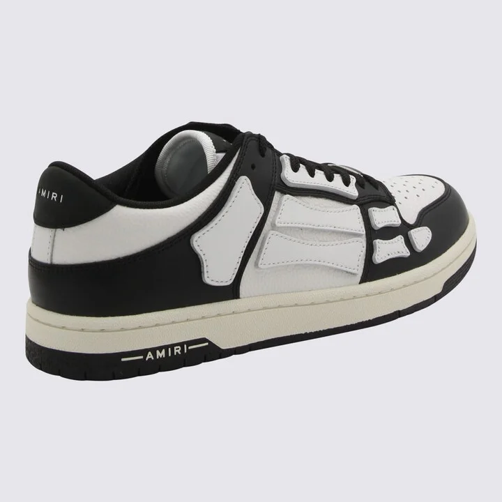 White And Black Skel Low Top Sneakers - Image 2
