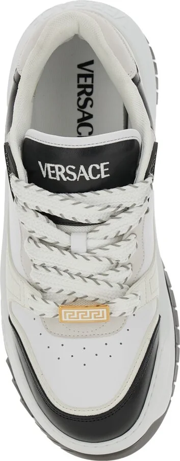 White And Black Sneaker With Inserts And Chunky Sole In Leather Man - Image 4