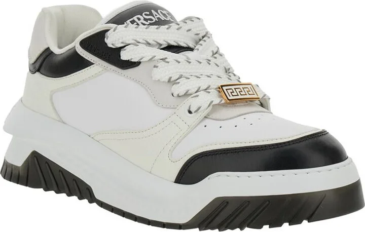 White And Black Sneaker With Inserts And Chunky Sole In Leather Man - Image 2