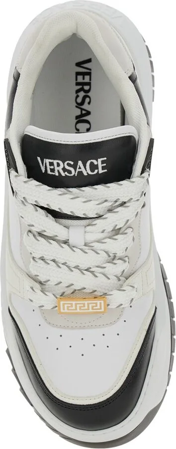 White And Black Sneaker With Inserts And Chunky Sole In Leather Man - Image 4