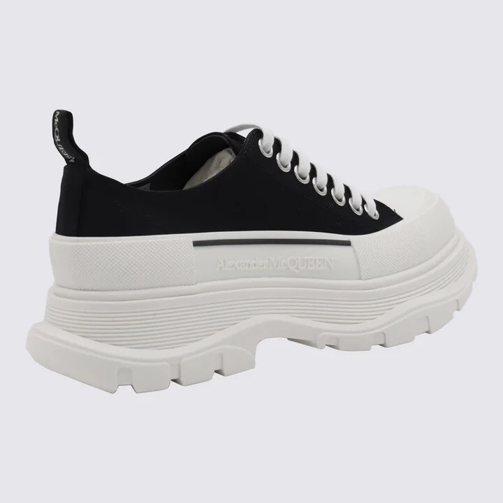 White And Black Tread Low Sneakers - Image 2
