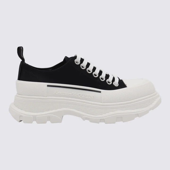 White And Black Tread Low Sneakers
