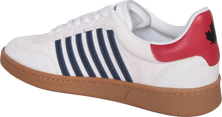 White And Blue Low Boxer Sneakers - Image 3