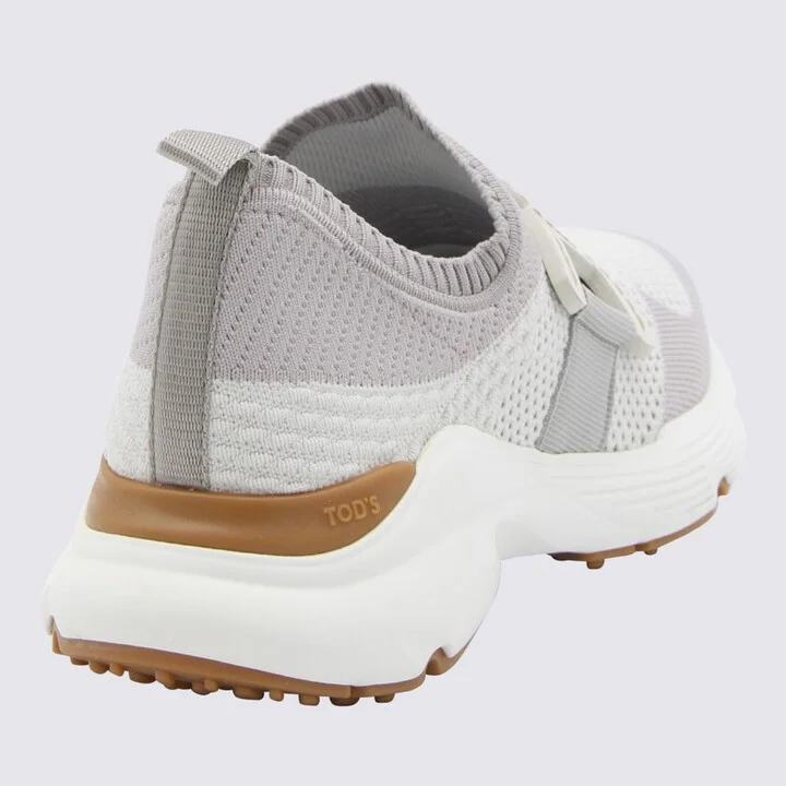 White And Grey Leather Kate Sneakers - Image 2