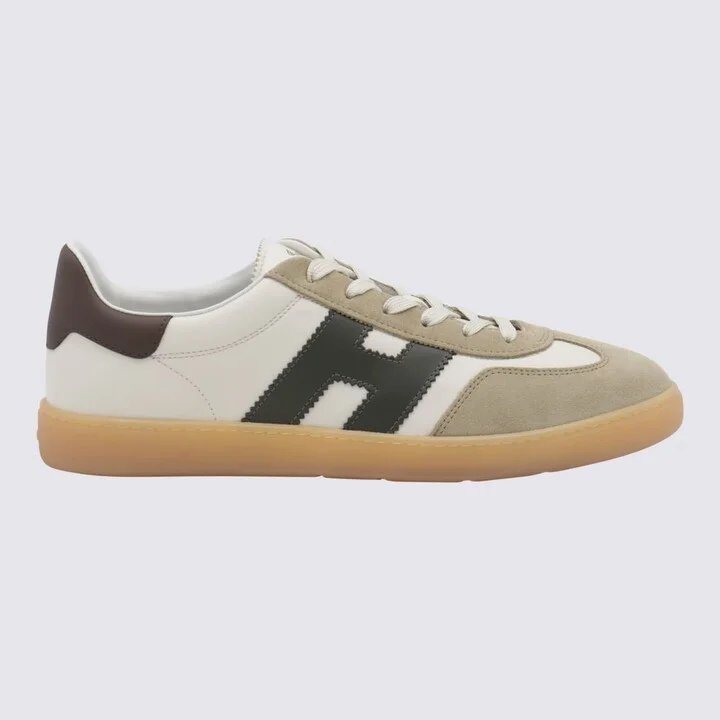White And Grey Leather Sneakers