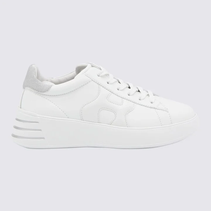 White And Grey Leather Sneakers