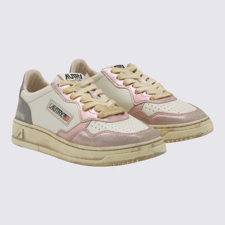 White And Grey Sup Vint Low Metal Sneakers - Image 2
