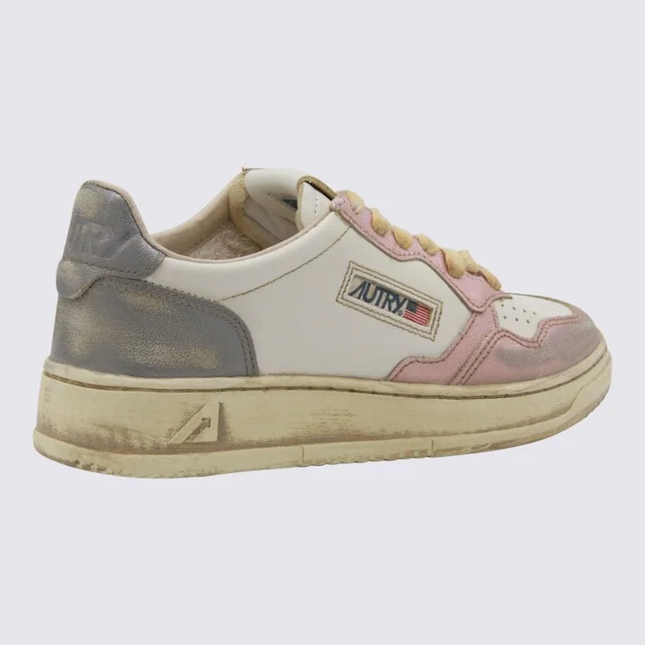 White And Grey Sup Vint Low Metal Sneakers - Image 3