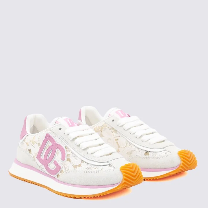 White And Pink Dg Cushion Sneakers - Image 3