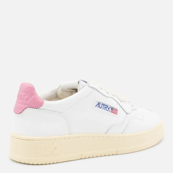 White And Pink Leather Medalist Low Sneakers - Image 3