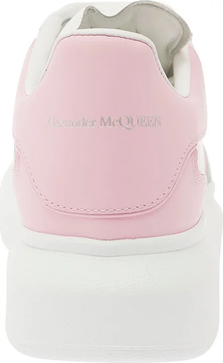 White And Pink Low Top Sneakers With Logo Detail In Leather Woman - Image 4