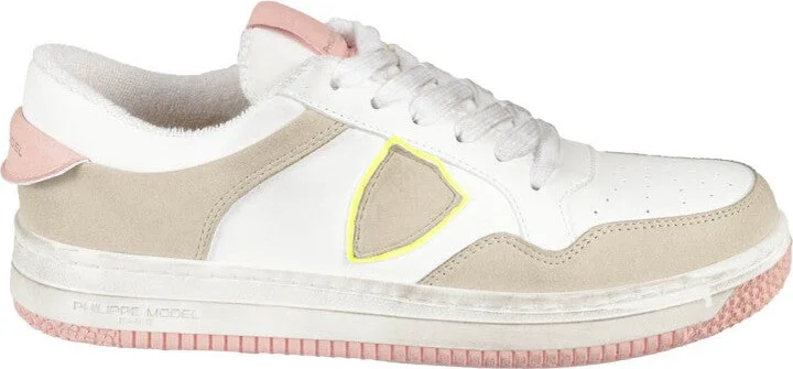 White And Pink Lyon Low Sneakers