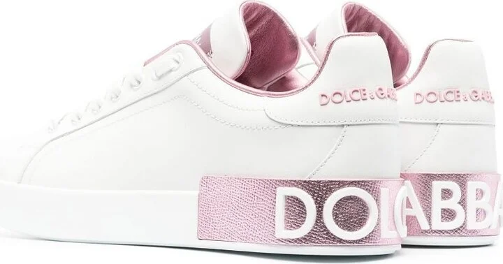 White And Pink Portofino Sneakers - Image 3