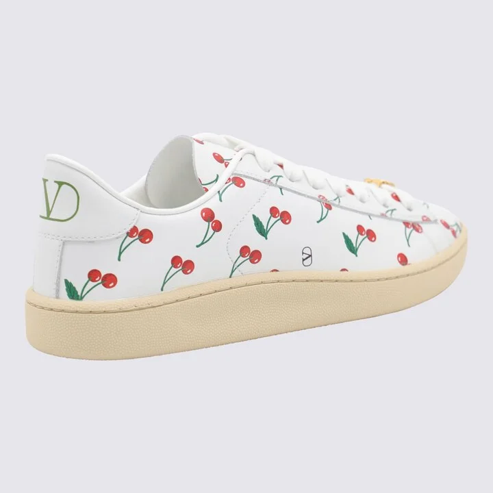 White And Red Leather Sneakers - Image 3
