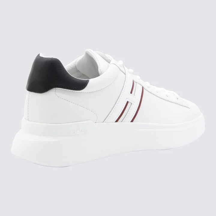 White And Red Leather Sneakers - Image 2