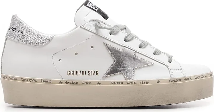White And Silver 'hi Star' Sneakers