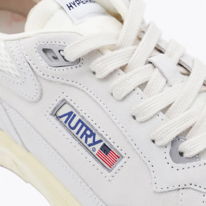 White And Silver Leather Hyperway Sneakers - Image 4