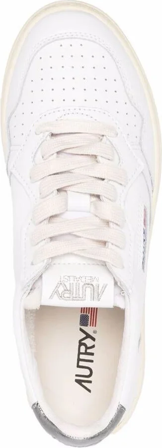 White And Silver Leather Sneakers Autry Woman - Image 4