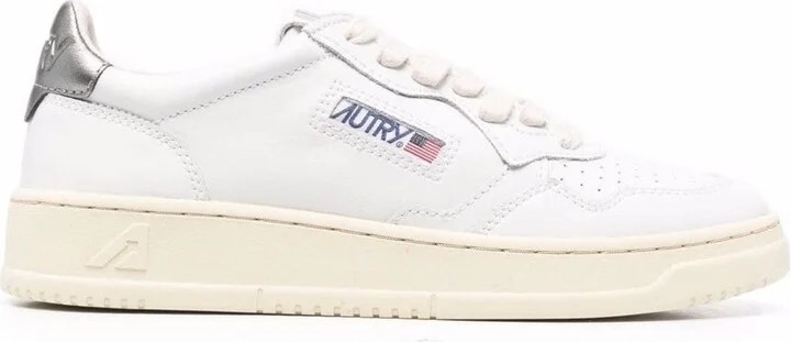 White And Silver Leather Sneakers Autry Woman