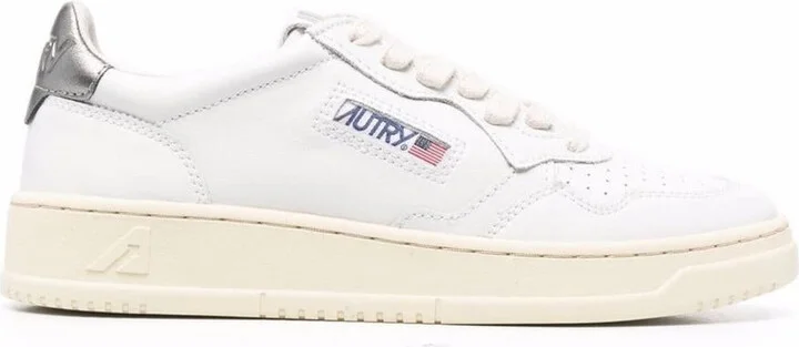 White And Silver Leather Sneakers Autry Woman