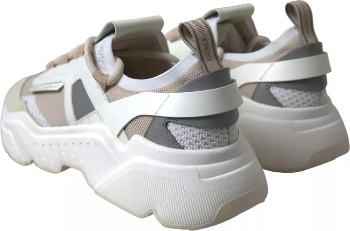 White Beige Leather Sport DAYMASTER Shoes Men's Sneakers - Image 2