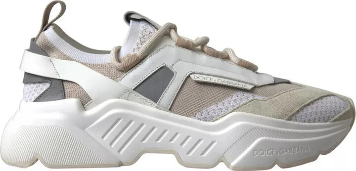 White Beige Leather Sport DAYMASTER Shoes Men's Sneakers