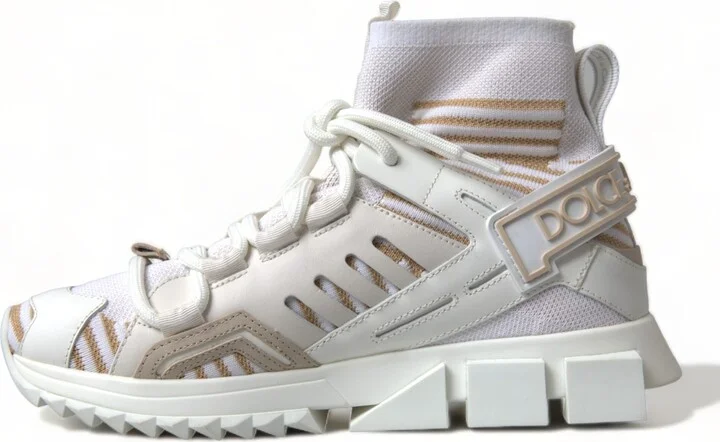 White Beige Sorrento Socks Sneakers Women's Shoes - Image 2