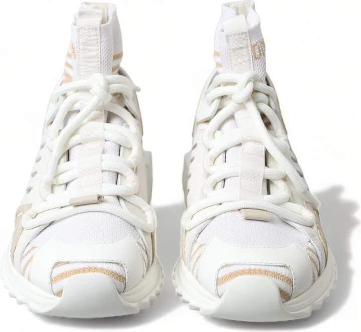 White Beige Sorrento Socks Sneakers Women's Shoes - Image 3