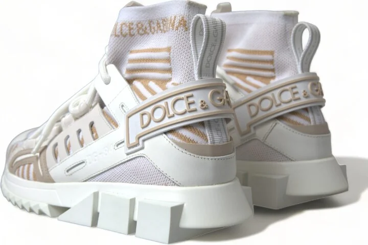 White Beige Sorrento Socks Sneakers Women's Shoes - Image 5