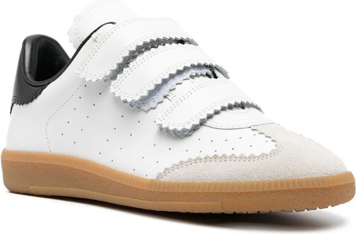White Beth Low-Top Touch Strap Sneakers - Image 2