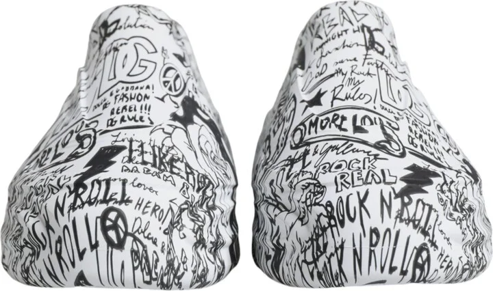 White Black Graffiti Daymaster Sneakers Men's Shoes - Image 2
