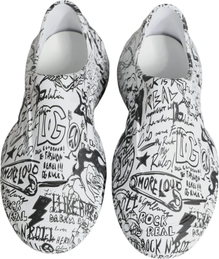 White Black Graffiti Daymaster Sneakers Men's Shoes - Image 3