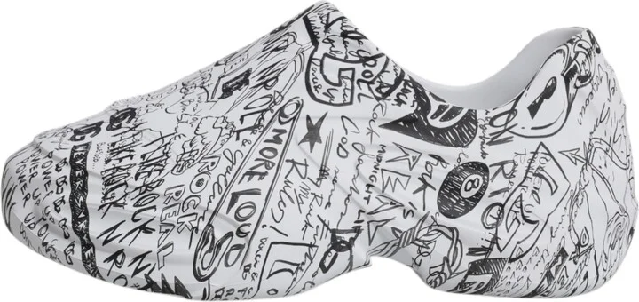 White Black Graffiti Daymaster Sneakers Men's Shoes - Image 6
