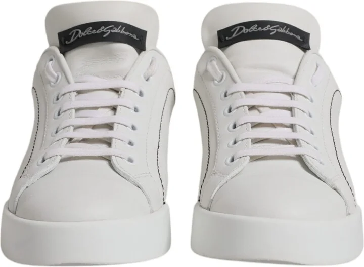 White Black Leather Low Top Sneakers Women's Shoes (Pre-Owned) - Image 2