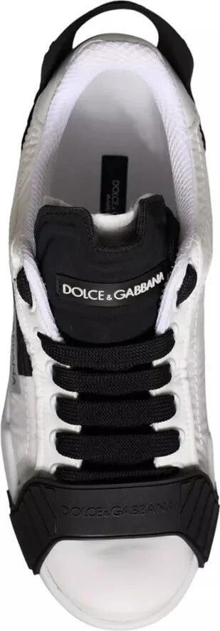 White Black Leather Low Top Women Sneaker Women's Shoes (Pre-Owned) - Image 4