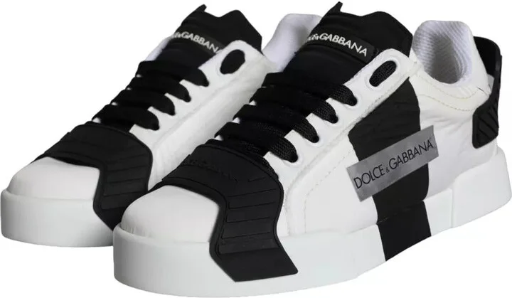 White Black Leather Low Top Women Sneaker Women's Shoes (Pre-Owned) - Image 5