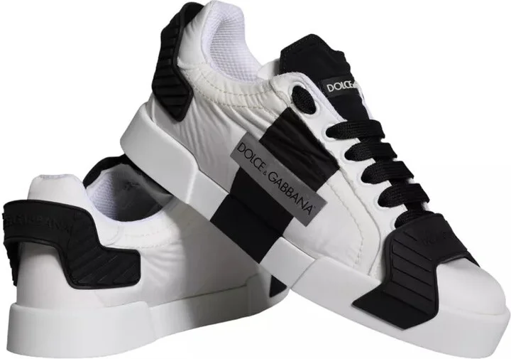 White Black Leather Low Top Women Sneaker Women's Shoes (Pre-Owned) - Image 6