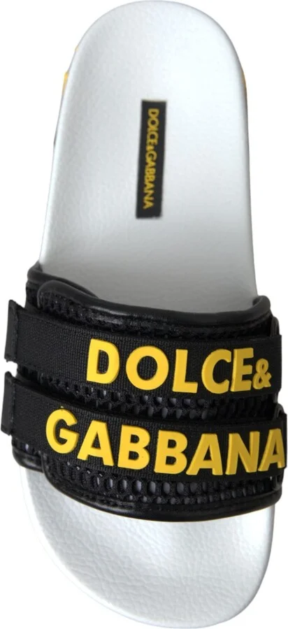 White Black Logo Beachwear Flats Sandals Women's Shoes - Image 6