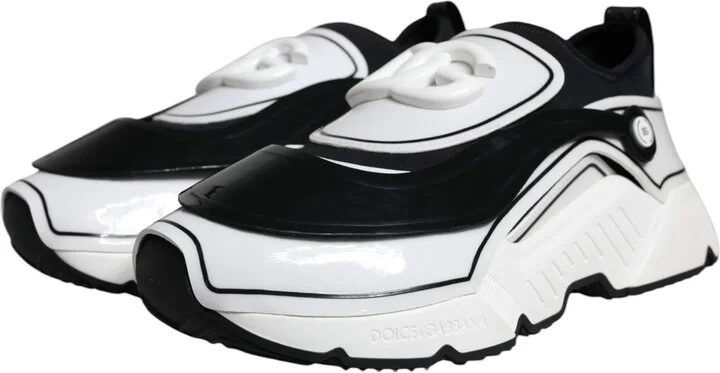 White Black Logo Plaque Daymaster Sneakers Men's Shoes - Image 3