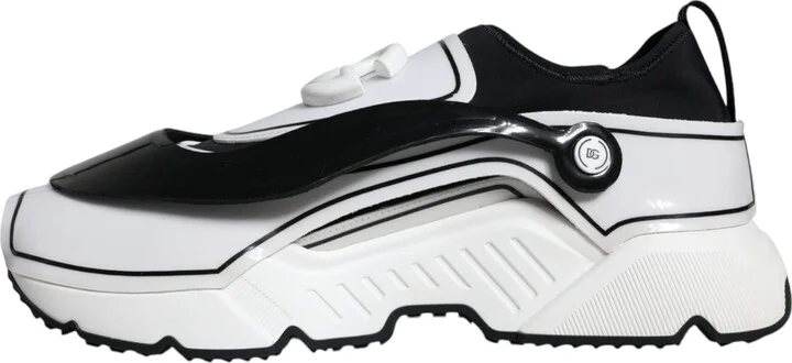 White Black Logo Plaque Daymaster Sneakers Men's Shoes - Image 5