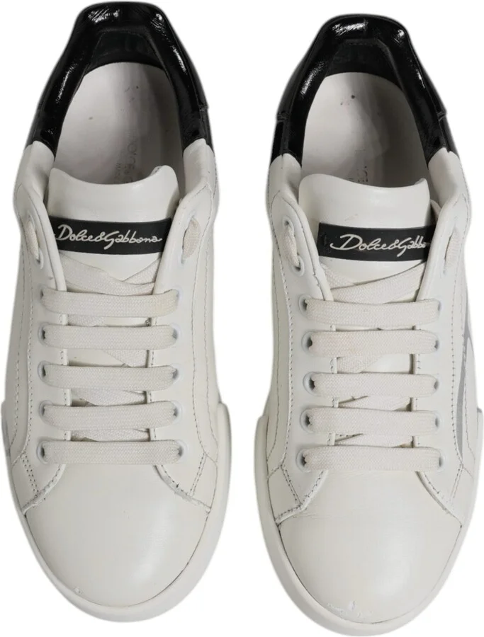 White Black Logo Portofino Men Sneaker Men's Shoes - Image 3