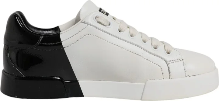 White Black Logo Portofino Men Sneaker Men's Shoes