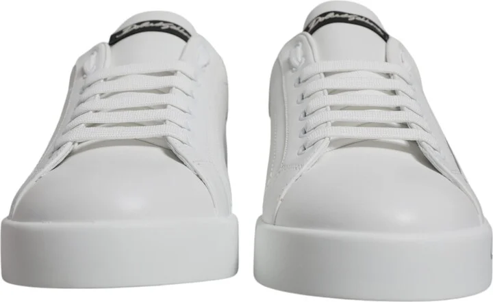 White Black Logo Portofino Sneaker Men's Shoes - Image 2