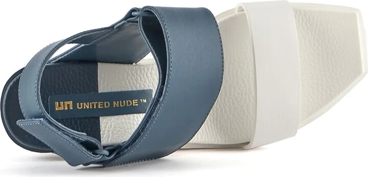 White / Blue / Black Delta Wedge Sandal - Deep Blue - Image 5
