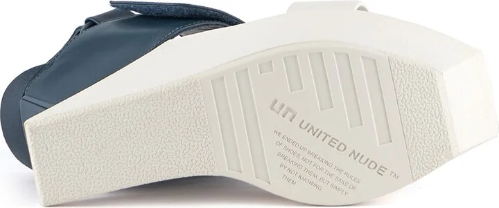 White / Blue / Black Delta Wedge Sandal - Deep Blue - Image 6