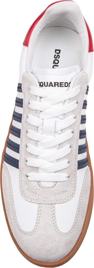 White/blue Leather Boxer Sneakers - Image 3