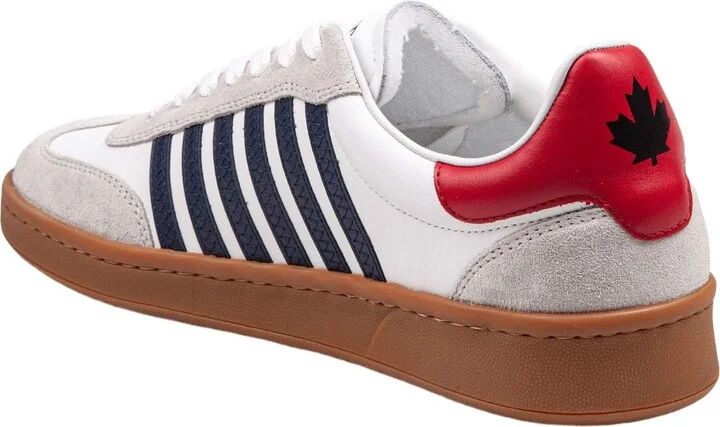 White/blue Leather Boxer Sneakers - Image 4