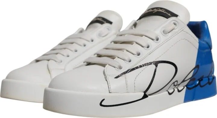 White Blue Logo Portofino Sneakers Women's Shoes (Pre-Owned) - Image 3