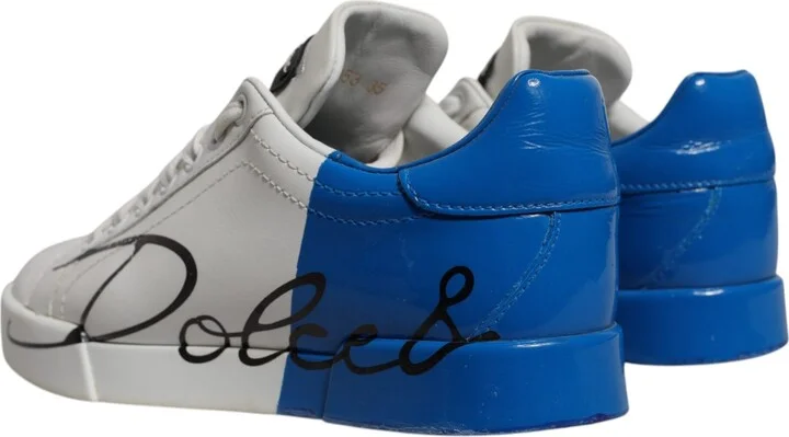 White Blue Logo Portofino Sneakers Women's Shoes (Pre-Owned) - Image 4