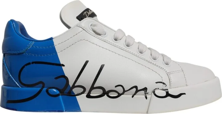 White Blue Logo Portofino Sneakers Women's Shoes (Pre-Owned)
